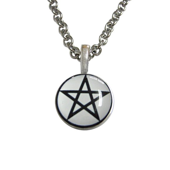 Pentagram Star Design Pendant Necklace - Picture 1 of 3